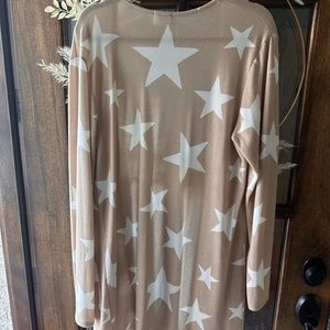 Star Patterned Tan Cardigan